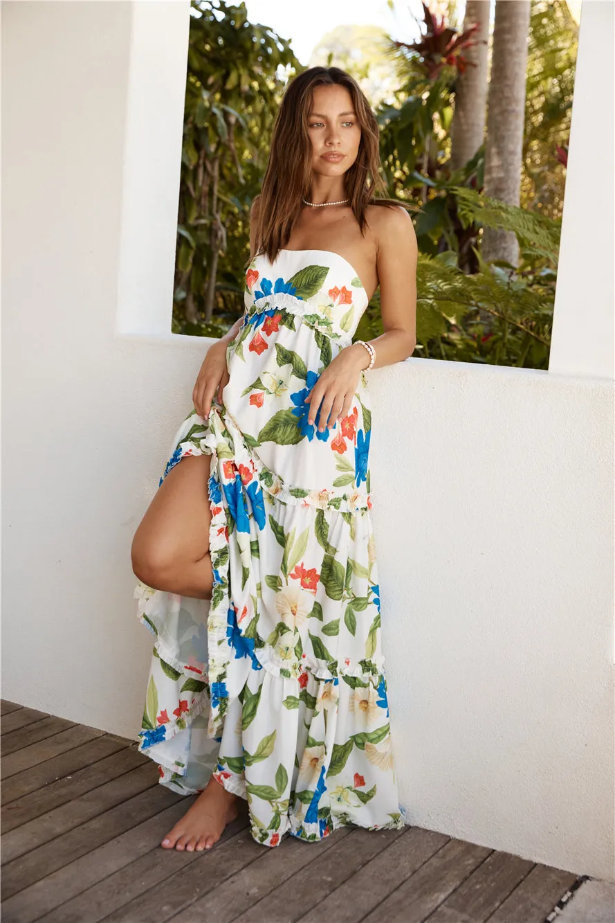 SEVEN WONDERS Daria Maxi Dress White Floral sold by Fortunate One product image thumbnail 4