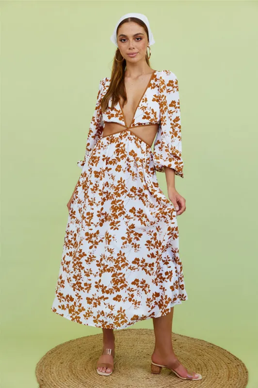 Moments Alone Maxi Dress Brown sold by Fortunate One