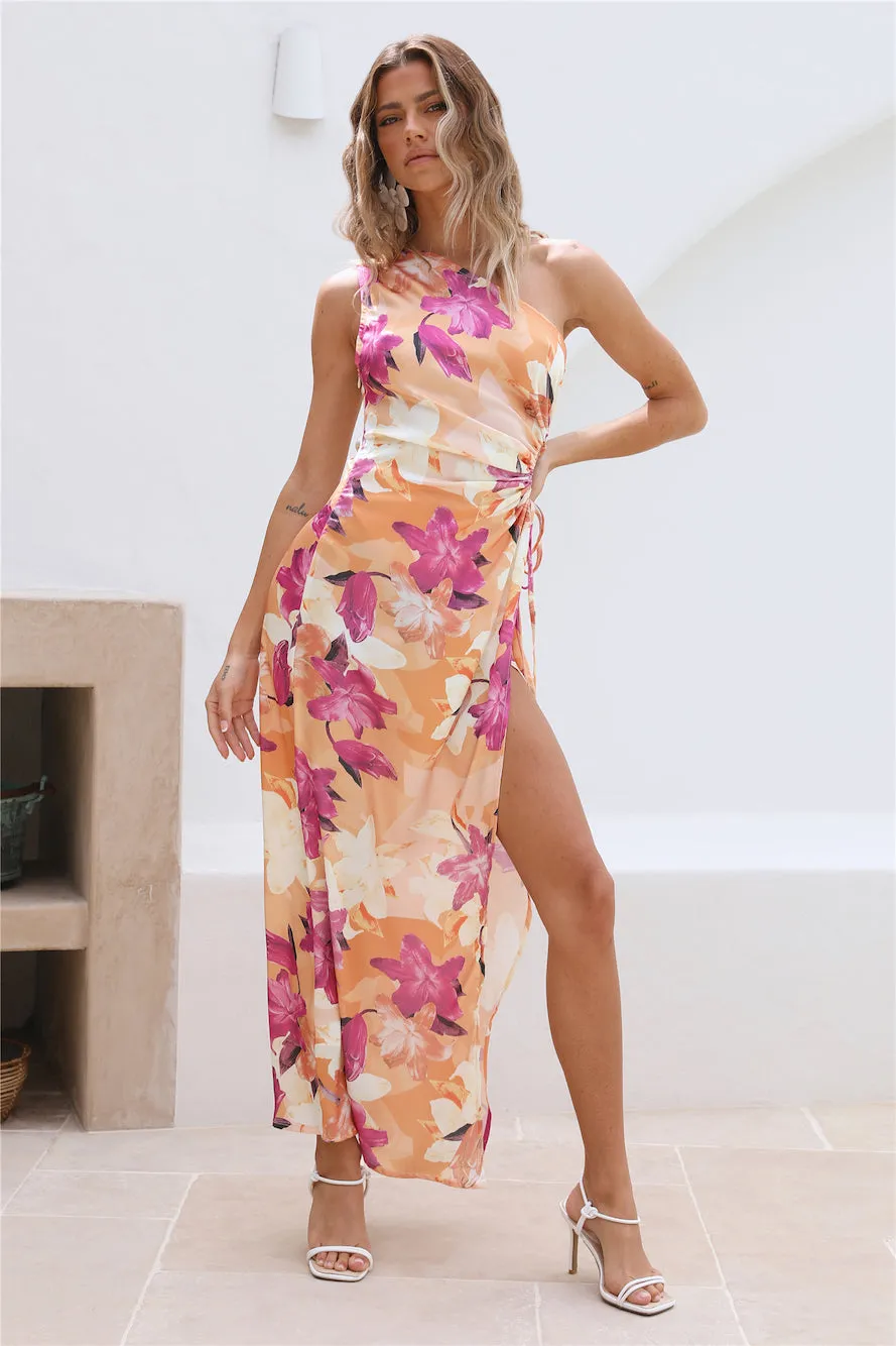 Dahlia Maxi Dress Orange sold by Fortunate One