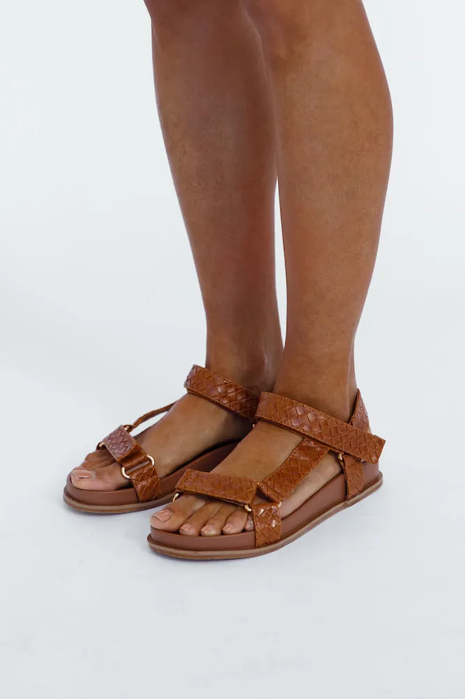 VERALI Papaya Woven Sandals Tan sold by Fortunate One product image thumbnail 2