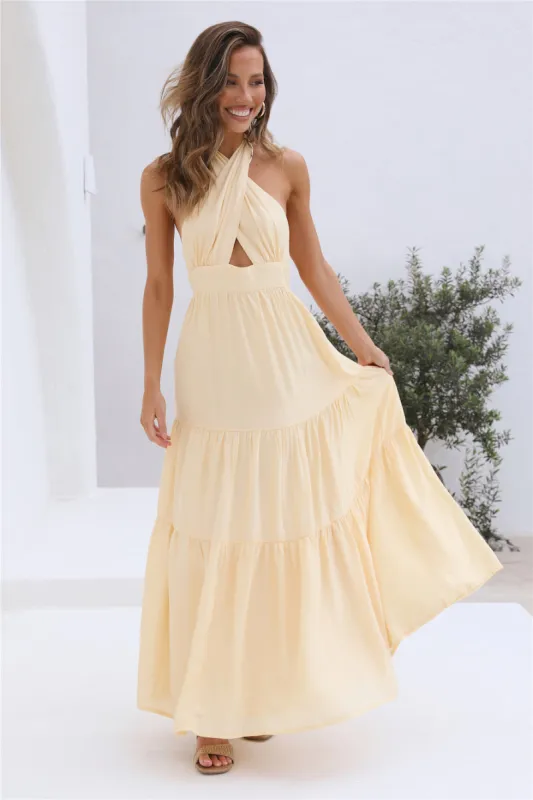 Sun Glare Maxi Dress Yellow sold by Fortunate One