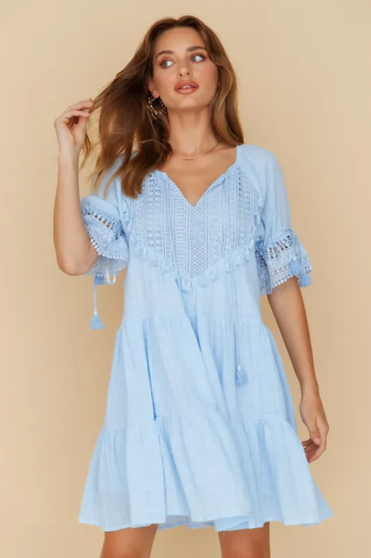 Wave After Wave Dress Blue sold by Fortunate One