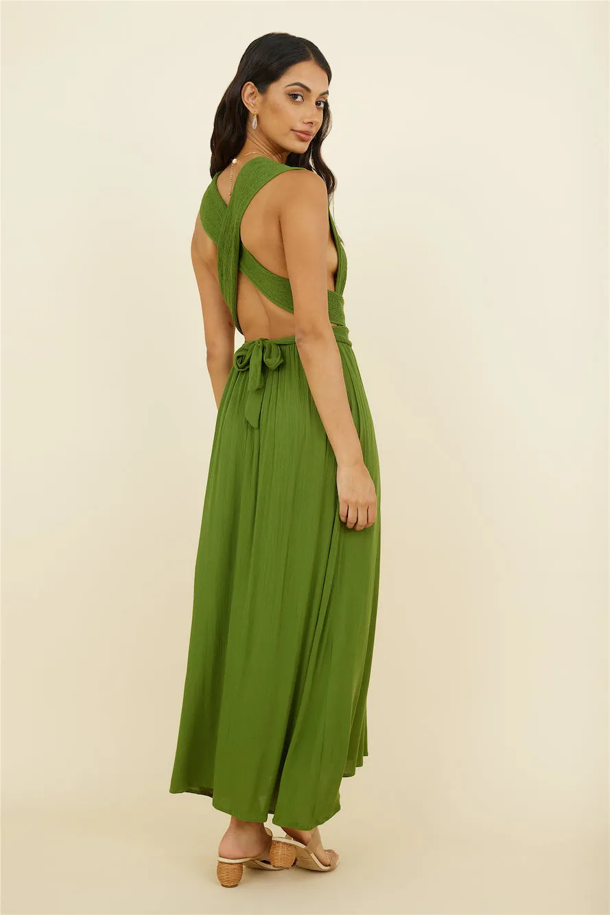 By The Ocean Midi Dress Green sold by Fortunate One product image thumbnail 5