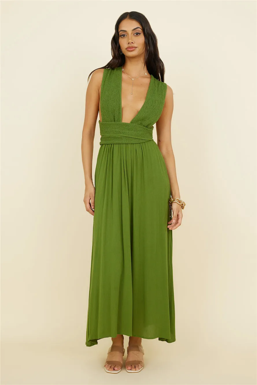 By The Ocean Midi Dress Green sold by Fortunate One product image thumbnail 2