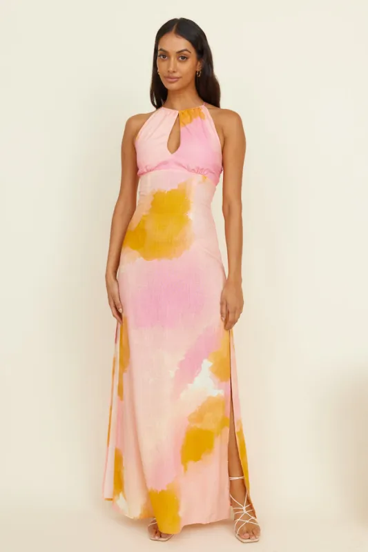 THE WOLF GANG El Mar Maxi Dress Watercolour sold by Fortunate One