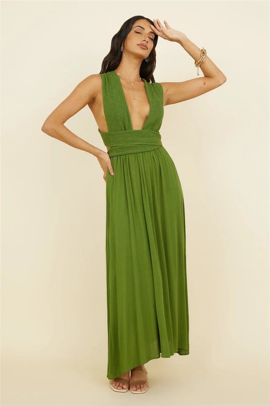 By The Ocean Midi Dress Green sold by Fortunate One product image thumbnail 3