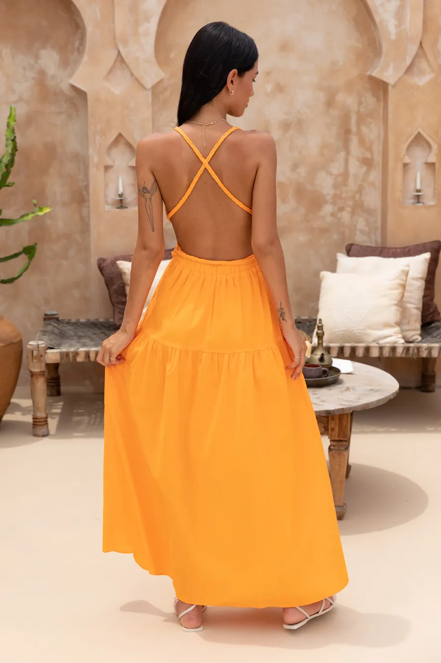 Flying Home Maxi Dress Orange sold by Fortunate One product image thumbnail 4