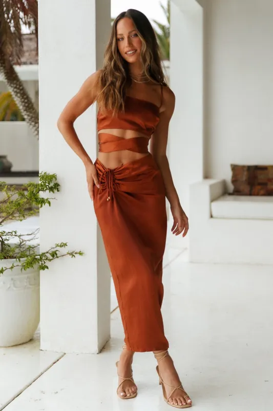 Needing You Maxi Skirt Brown sold by Fortunate One