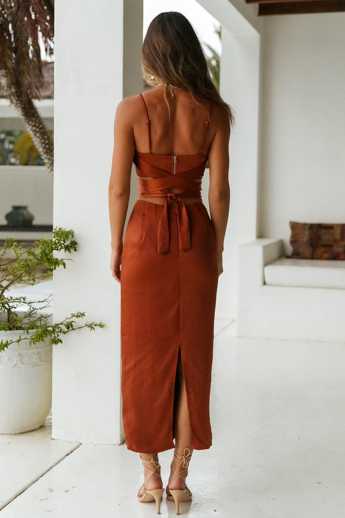 Needing You Maxi Skirt Brown sold by Fortunate One product image thumbnail 5