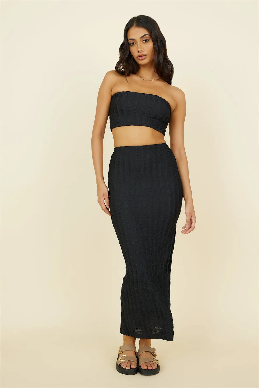 Poolside Adventure Maxi Skirt Black sold by Fortunate One
