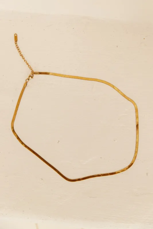 18k Gold Plated Sleek Snake Necklace Gold sold by Fortunate One
