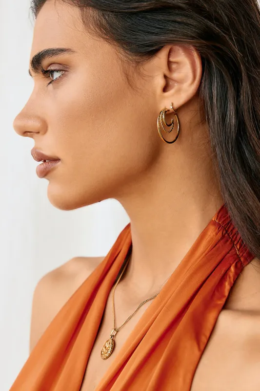 Venna Earrings Gold sold by Fortunate One