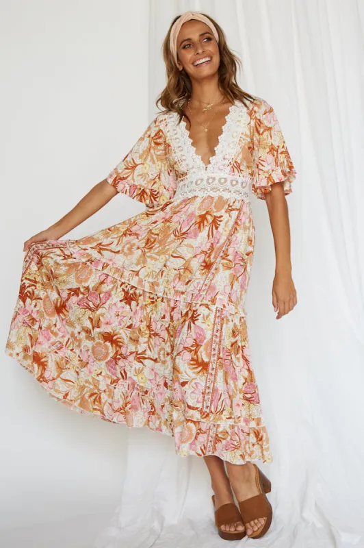 Heat Wave Midi Dress Pink sold by Fortunate One