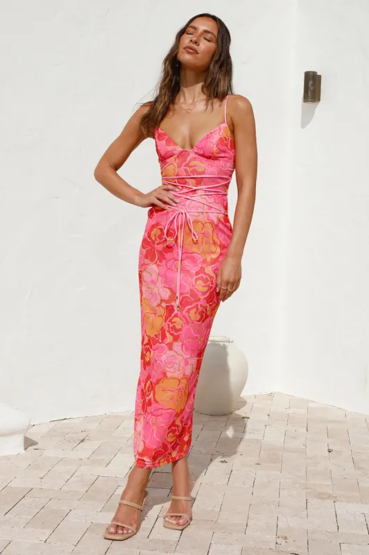 Sangria Summer Maxi Dress Pink sold by Fortunate One