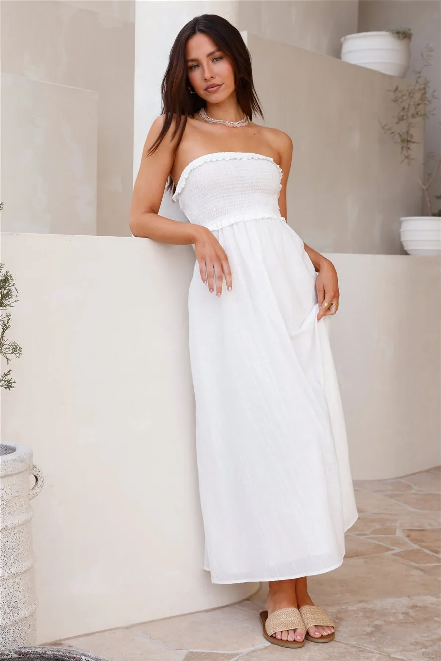 Island Time Strapless Maxi Dress White sold by Fortunate One product image thumbnail 4