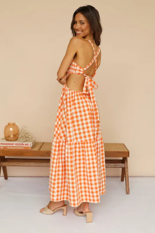 Head In The Clouds Maxi Dress Orange sold by Fortunate One