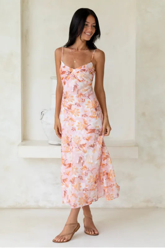 Bed Of Roses Maxi Dress Pink sold by Fortunate One