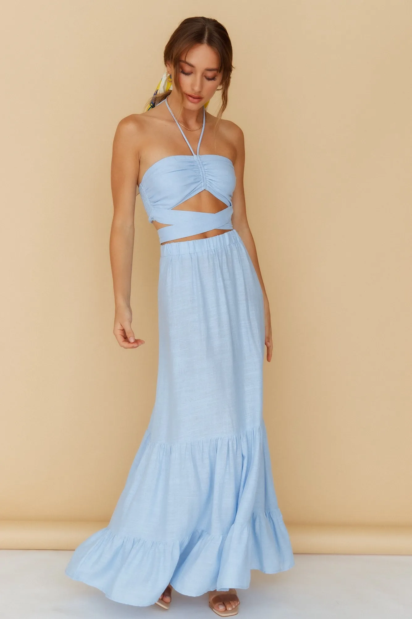 Make It Simple Maxi Skirt Blue sold by Fortunate One product image thumbnail 4