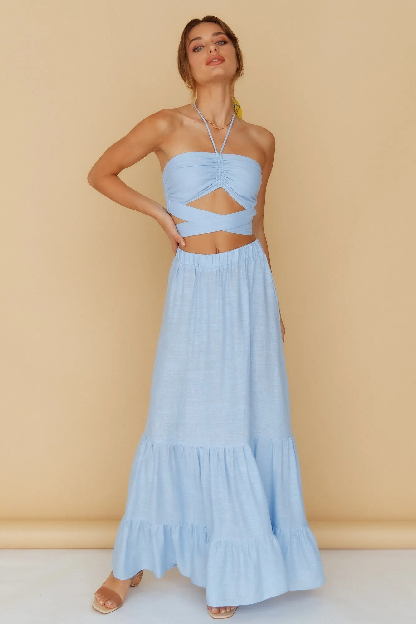 Make It Simple Maxi Skirt Blue sold by Fortunate One product image thumbnail 2