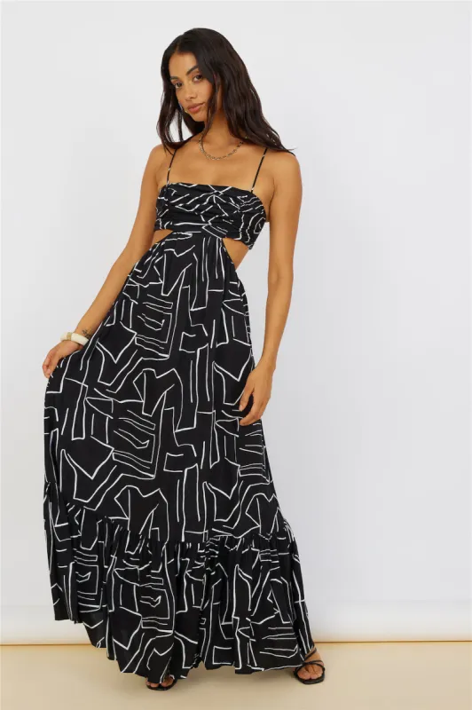 Times Have Changed Maxi Dress Black sold by Fortunate One