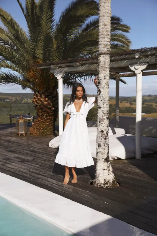 Dollette Maxi Dress White sold by Fortunate One