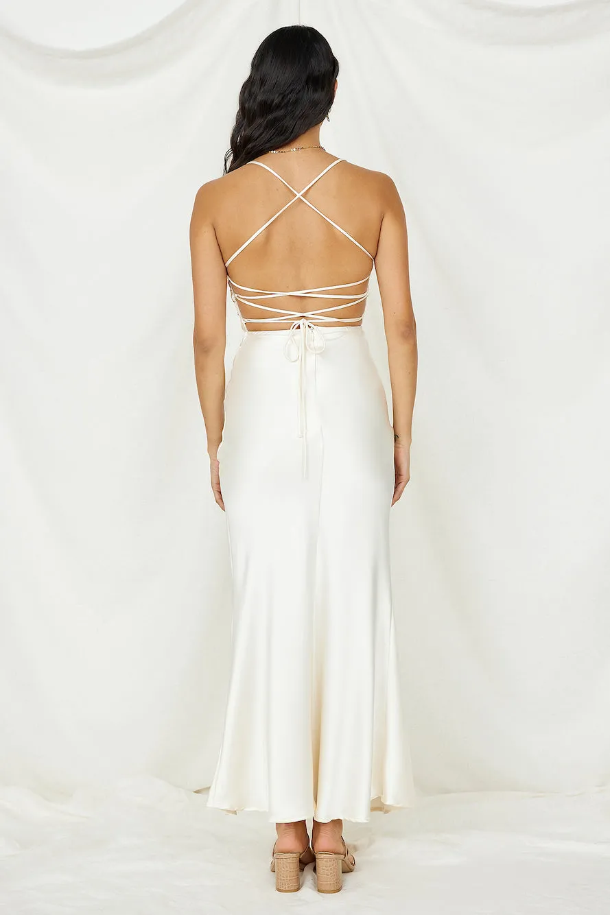 By The Water Maxi Dress Champagne sold by Fortunate One product image thumbnail 5