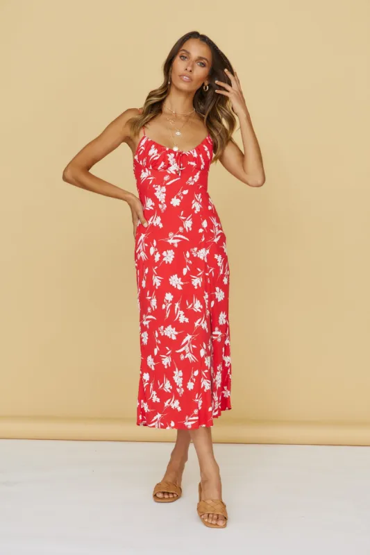 Cherry Currant Maxi Dress Red sold by Fortunate One