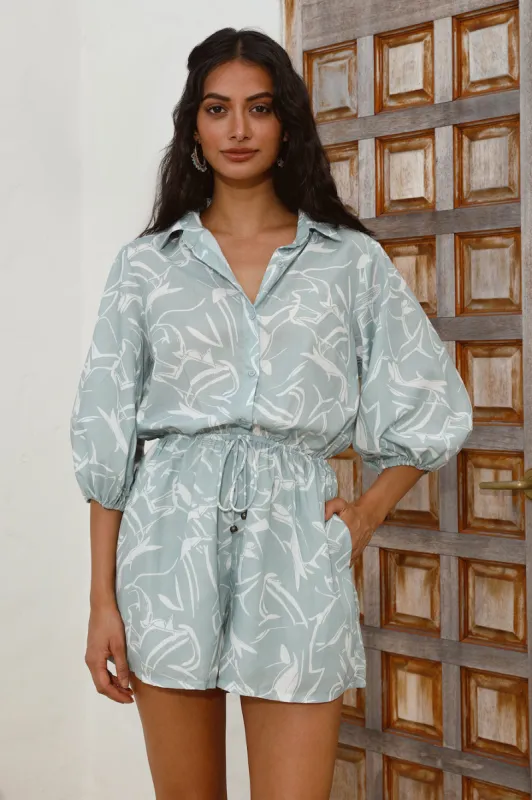 Free As A Bird Romper Sage sold by Fortunate One