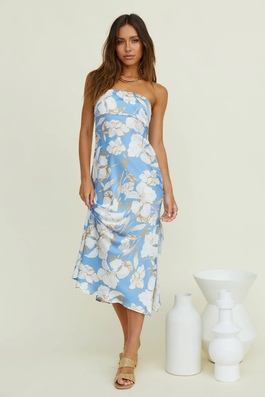 Under The Moonlight Midi Dress Blue sold by Fortunate One