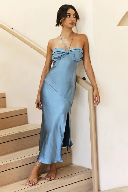 Eastern Skies Maxi Dress Blue sold by Fortunate One