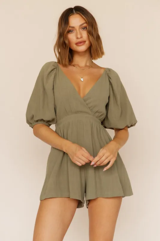 Love Like Ours Romper Olive sold by Fortunate One