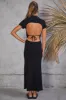 Going Slow Maxi Dress Black sold by Fortunate One