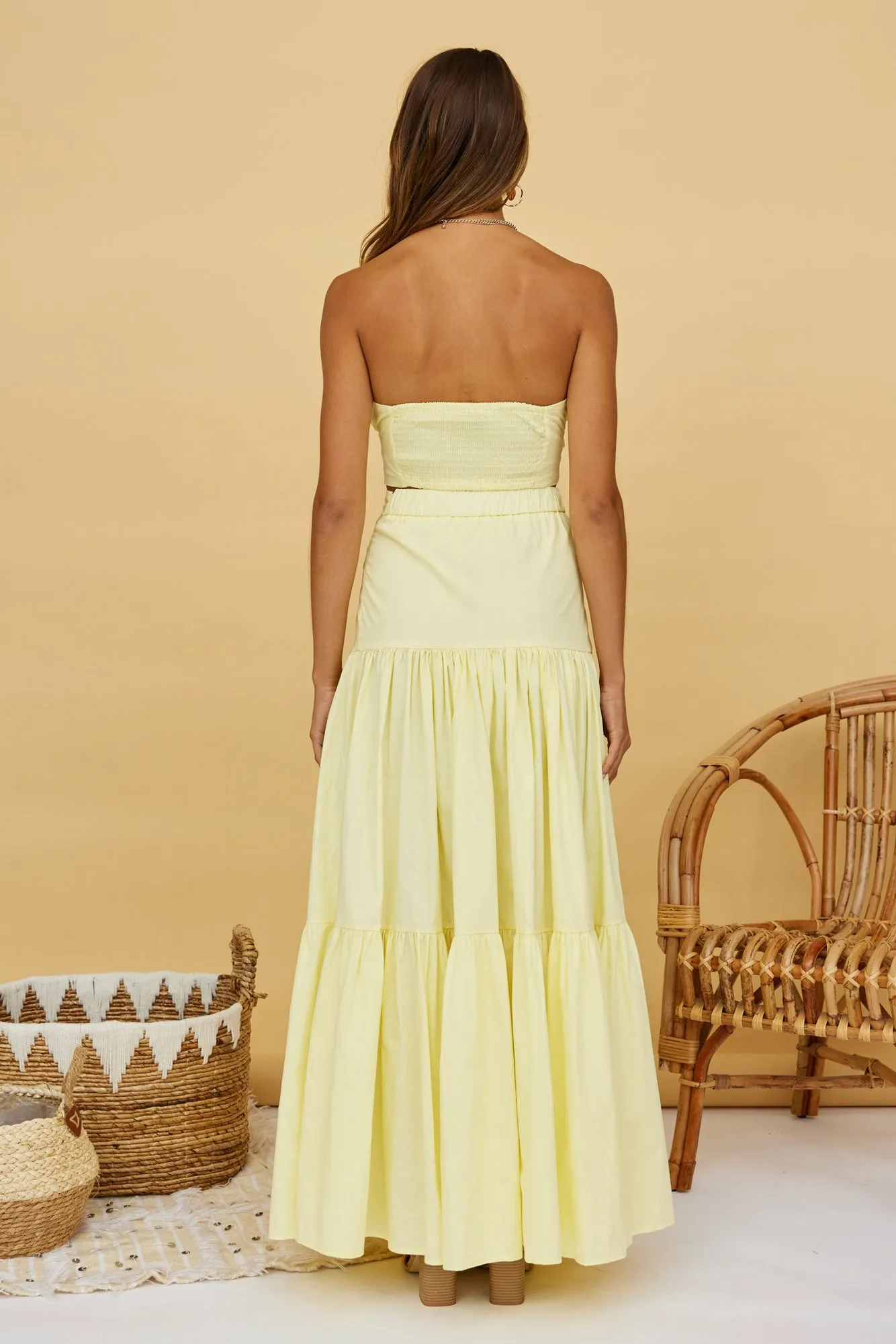 RUNAWAY THE LABEL Ayla Maxi Skirt Lemon sold by Fortunate One product image thumbnail 4