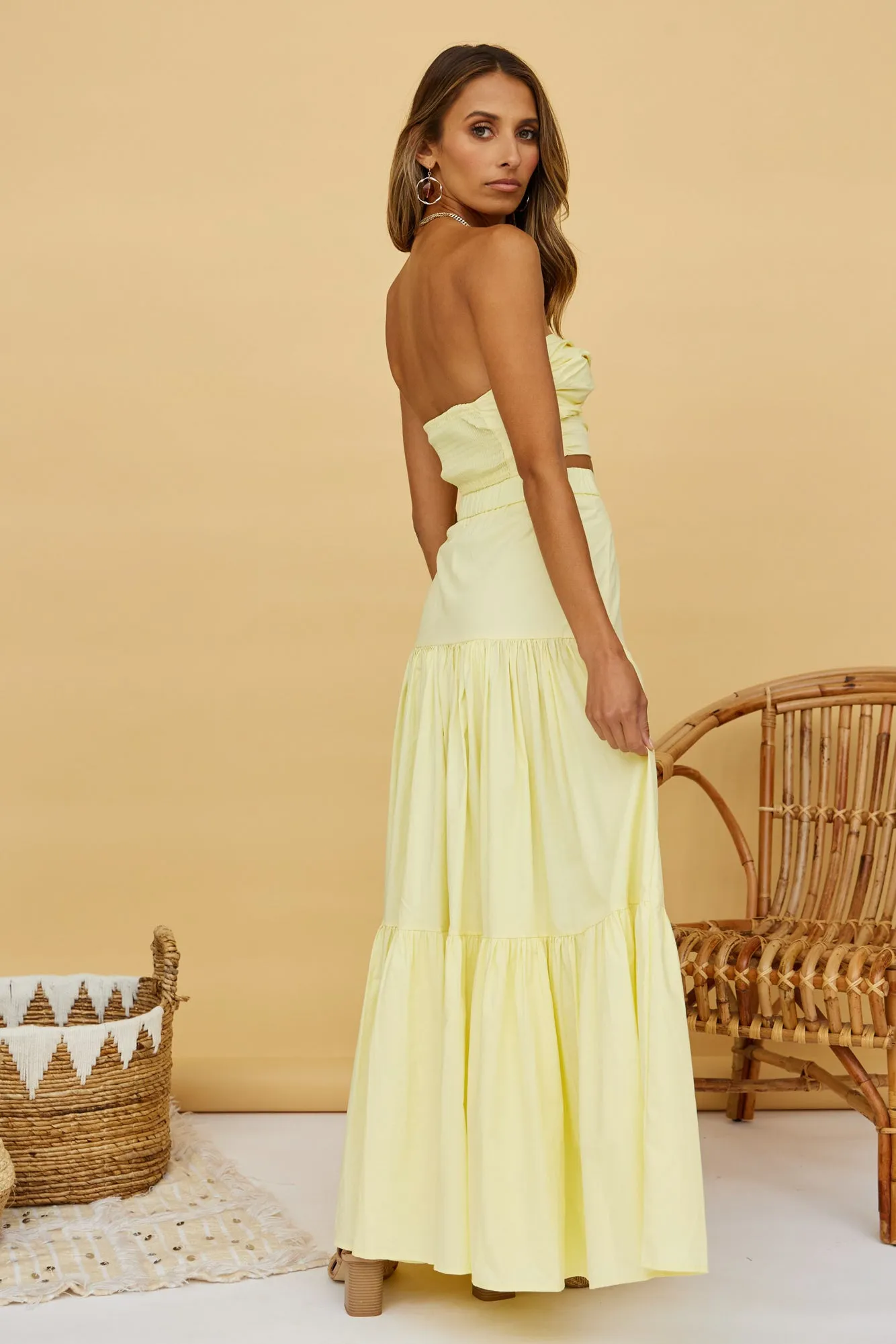 RUNAWAY THE LABEL Ayla Maxi Skirt Lemon sold by Fortunate One product image thumbnail 5