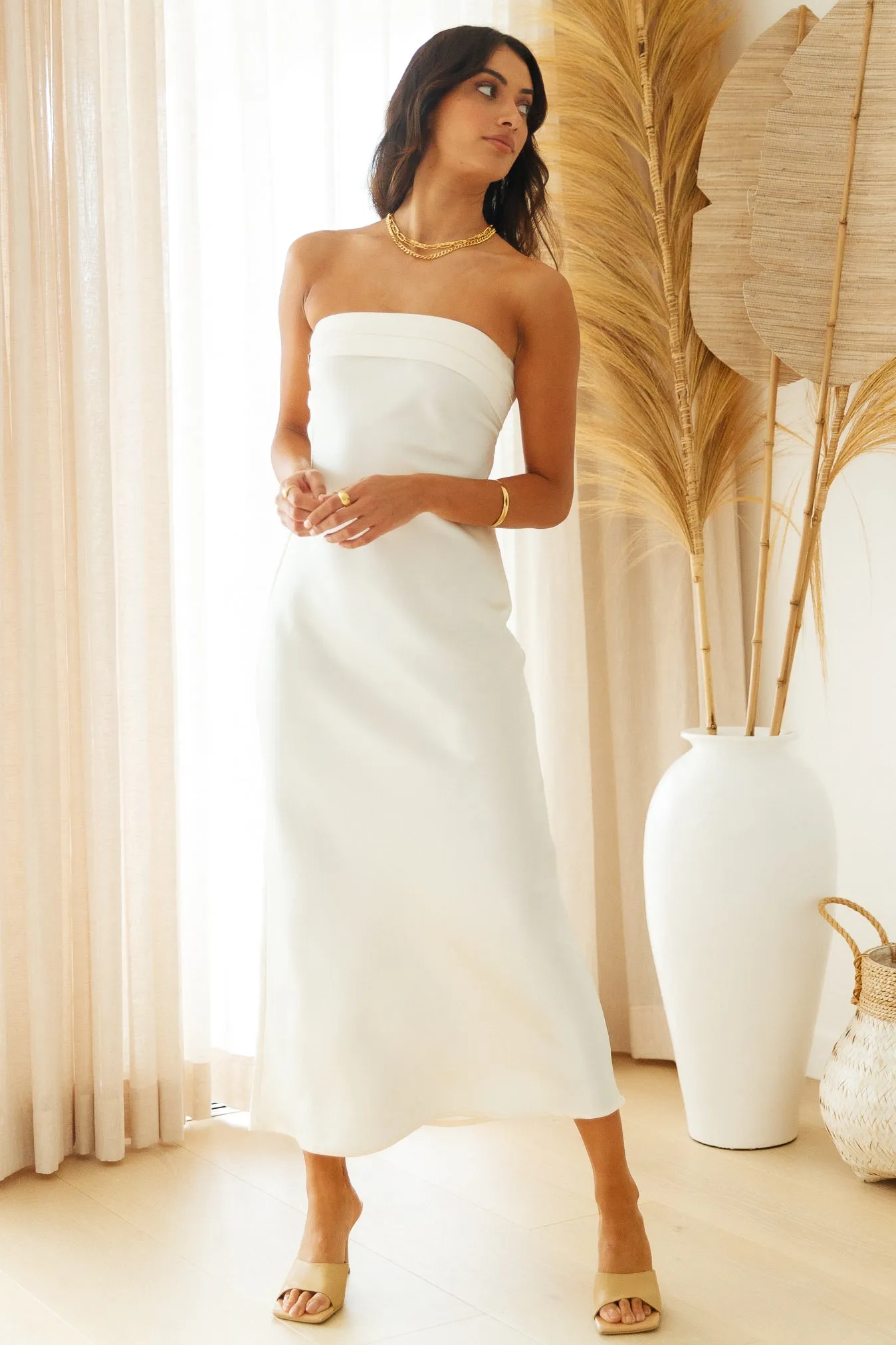 Gleam In Gold Maxi Dress Champagne sold by Fortunate One product image thumbnail 5