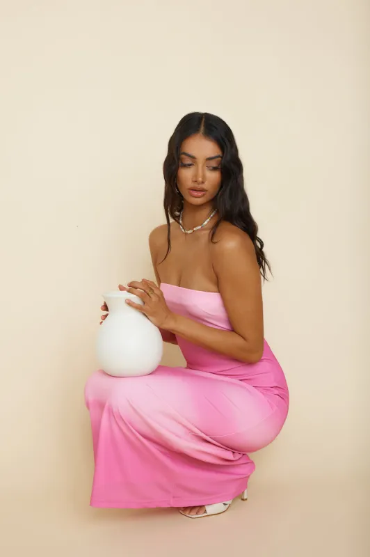 Infinite Light Midi Dress Pink sold by Fortunate One