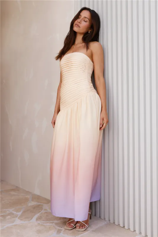 Ready For It Strapless Maxi Dress Yellow sold by Fortunate One