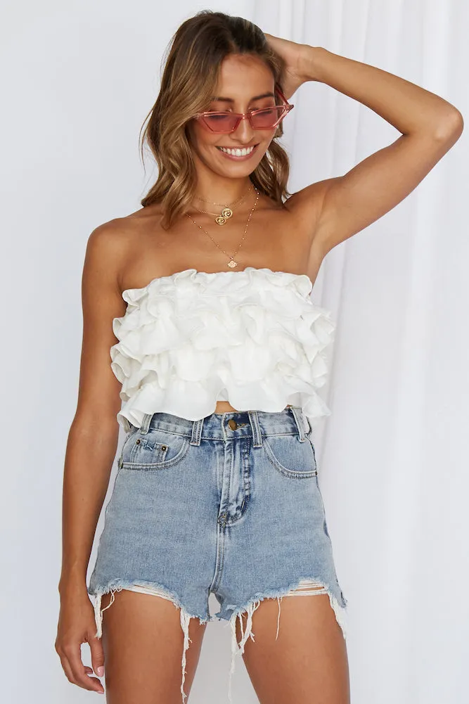 Golden Time Crop Top White sold by Fortunate One product image thumbnail 5