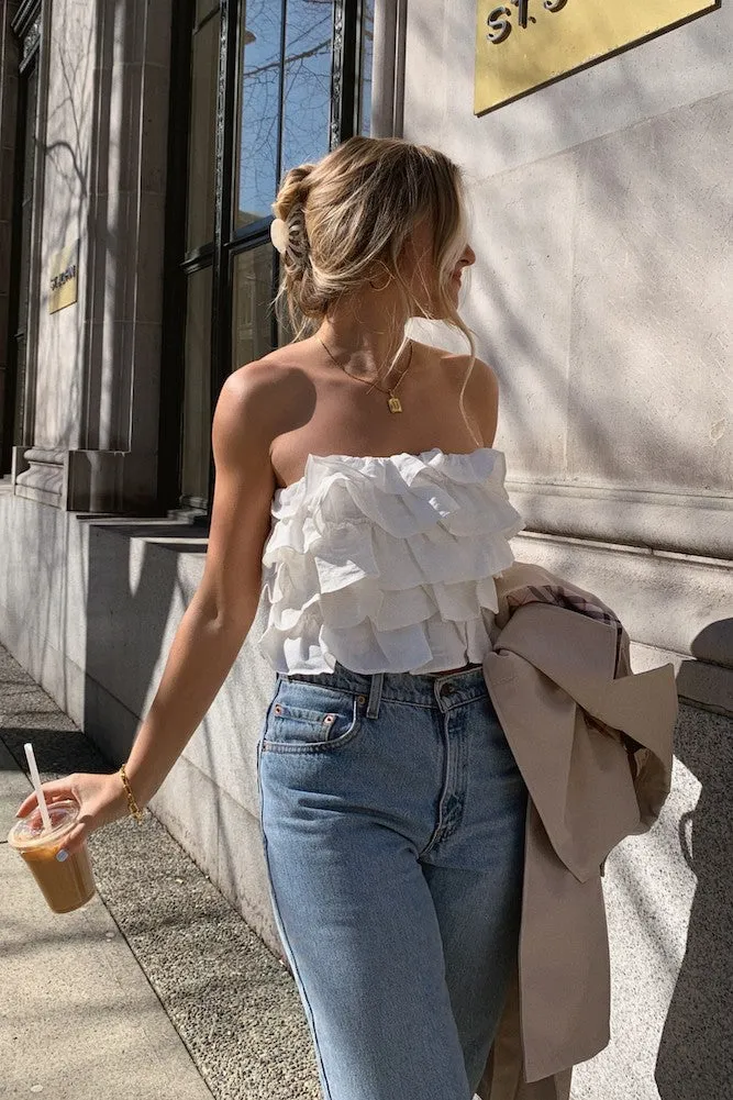 Golden Time Crop Top White sold by Fortunate One