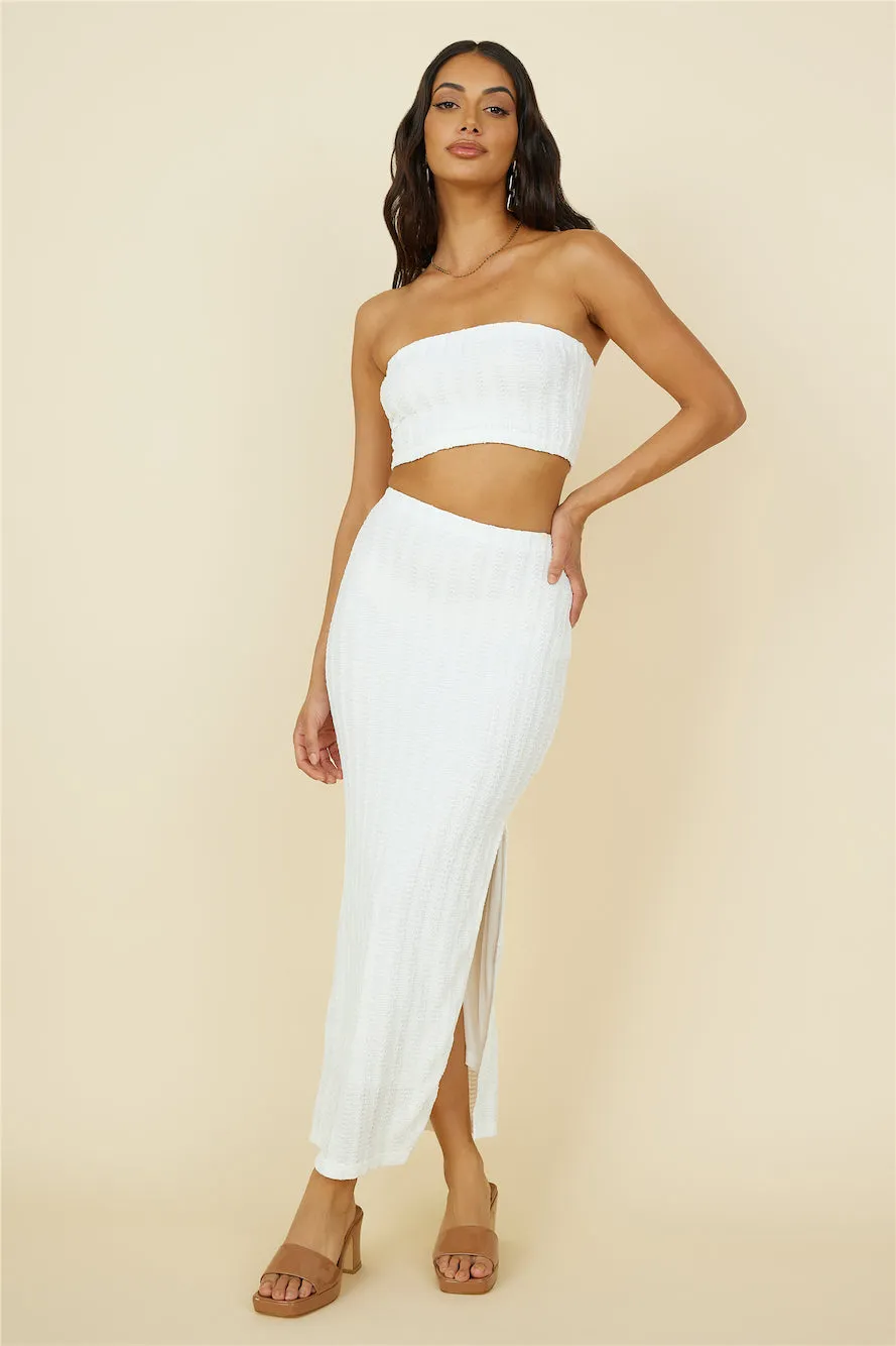 Poolside Adventure Maxi Skirt White sold by Fortunate One