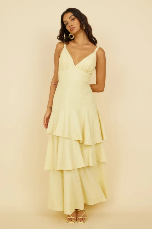 Oh Sunflower Dreams Maxi Dress Yellow sold by Fortunate One