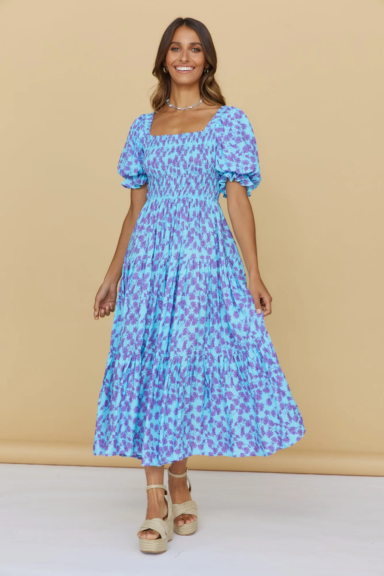 Land And Sky Maxi Dress Blue sold by Fortunate One