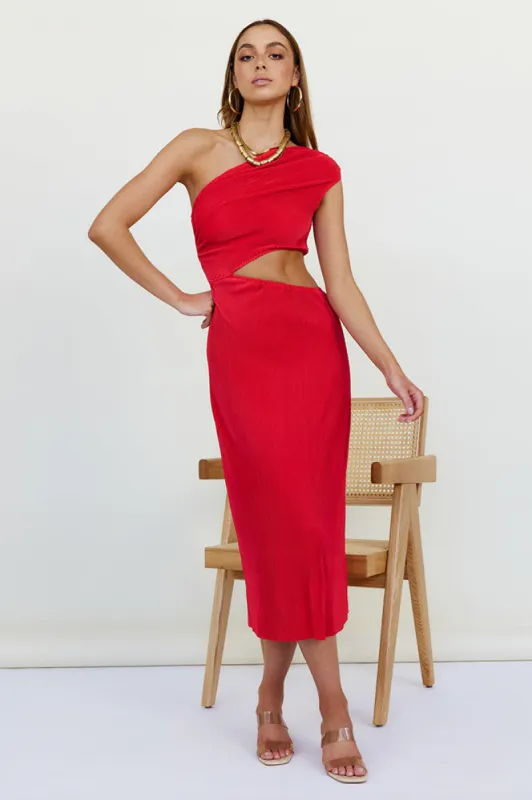 Dusted With Gold Maxi Dress Red sold by Fortunate One