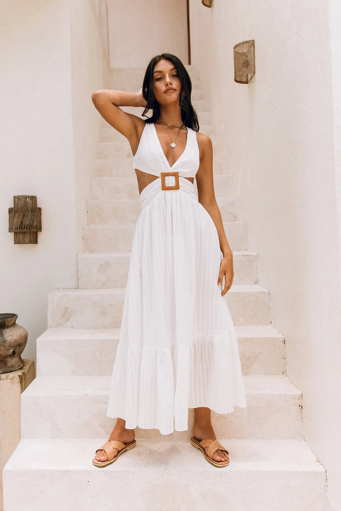 Speak Your Word Maxi Dress White sold by Fortunate One product image thumbnail 5