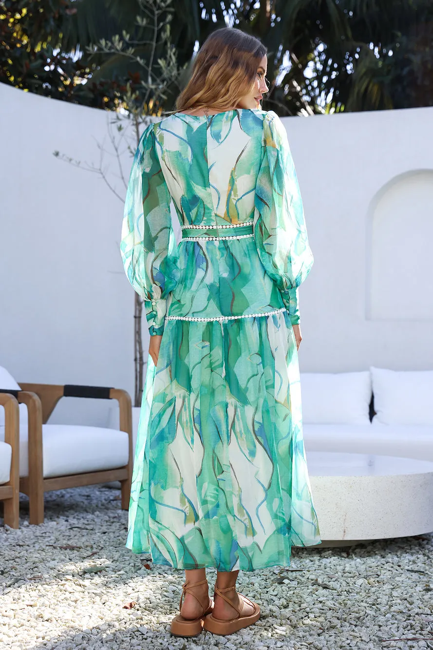 Sunny and Bright Maxi Dress Green sold by Fortunate One product image thumbnail 4
