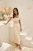 Gilded Daydreams Satin Maxi Dress Yellow sold by Fortunate One