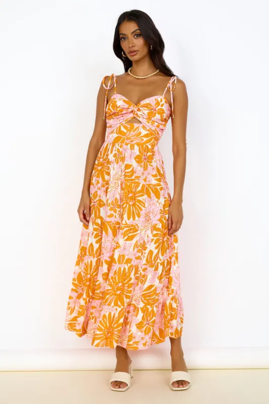 Sunshine Sweetheart Maxi Dress Orange sold by Fortunate One