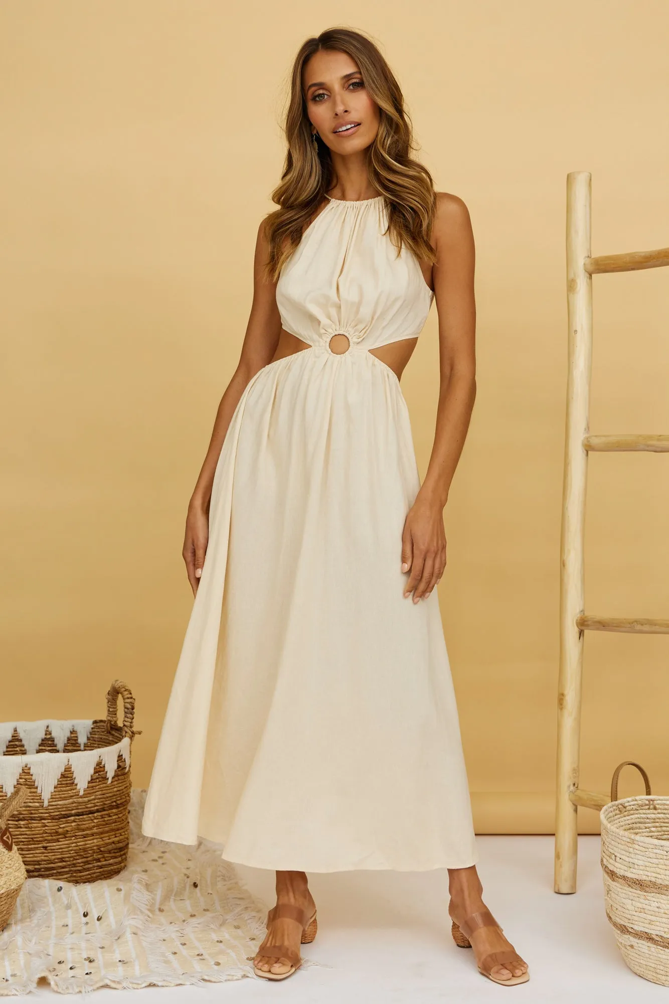 Aulma Maxi Dress Beige sold by Fortunate One product image thumbnail 4