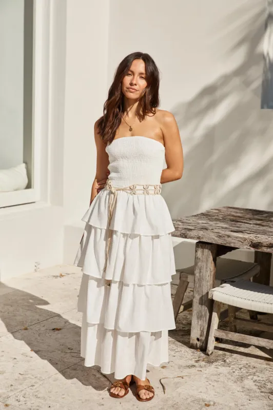 Glass Slipper Strapless Maxi Dress White sold by Fortunate One