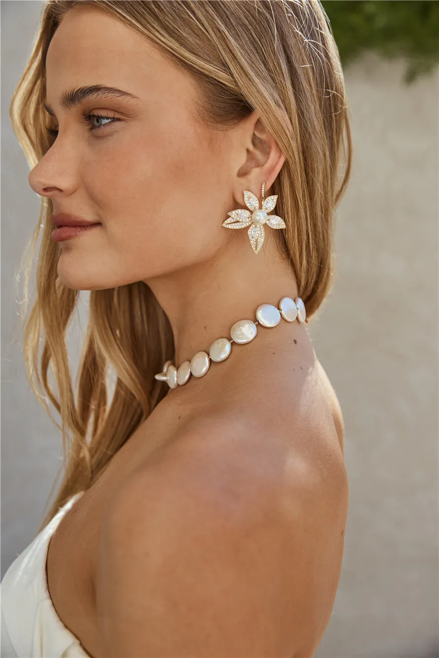 18k Gold Plated Starfish Bloom Earrings Gold sold by Fortunate One product image thumbnail 2